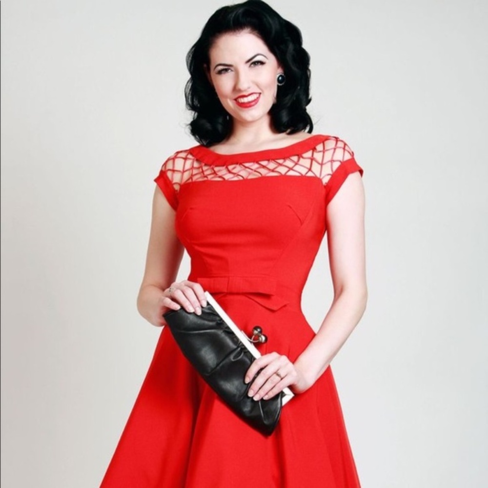 Tatyana Alika Dress 50s Red Lattice Bombshell